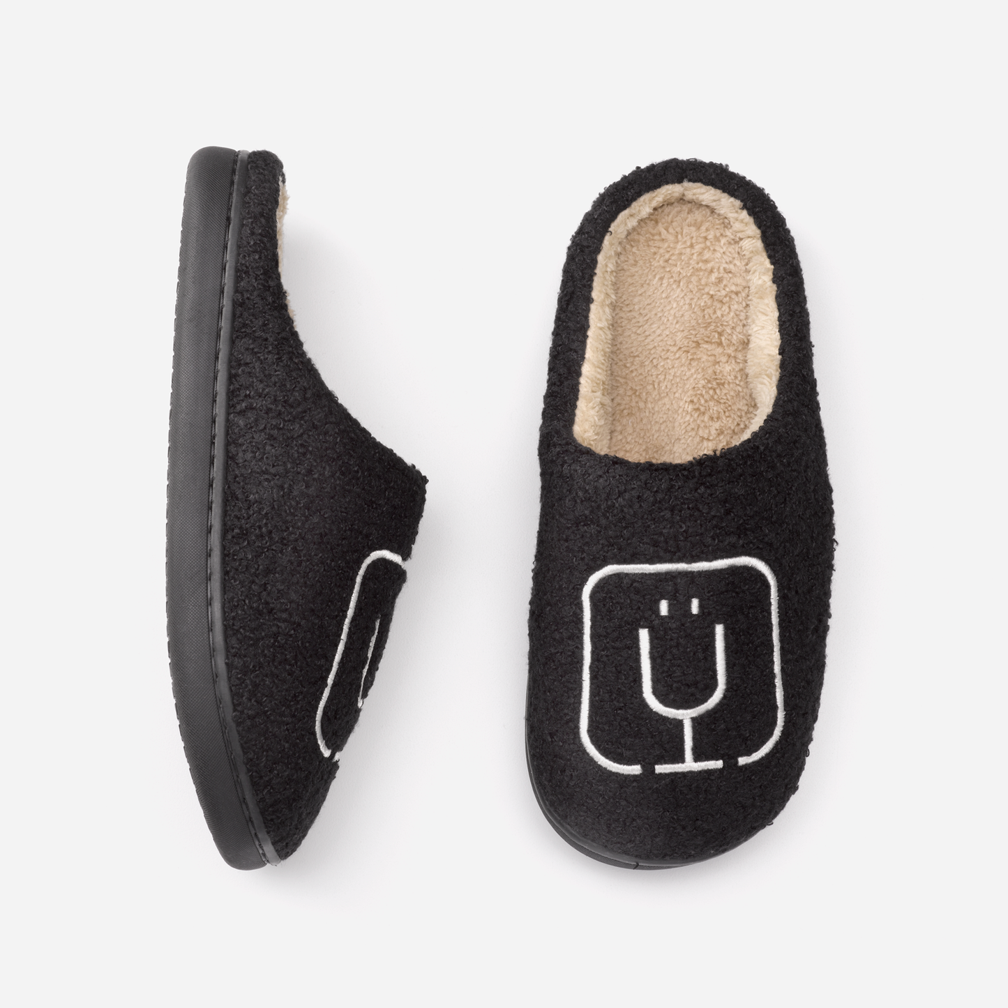 brumate-fuzzy-slippers-black-z0 apparel-slippers-above.png